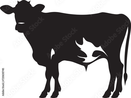 Majestic Bovine Majesty Full Body Cow Vector Design Element Rustic Reverie Vector Cow Icon for Countryside Logos