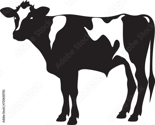 Peaceful Pasture Pride Full Body Cow Logo Design Rural Reverie Elegant Cow Vector Icon for Logos