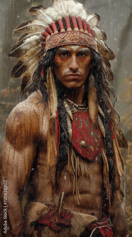 Native american indian warrior