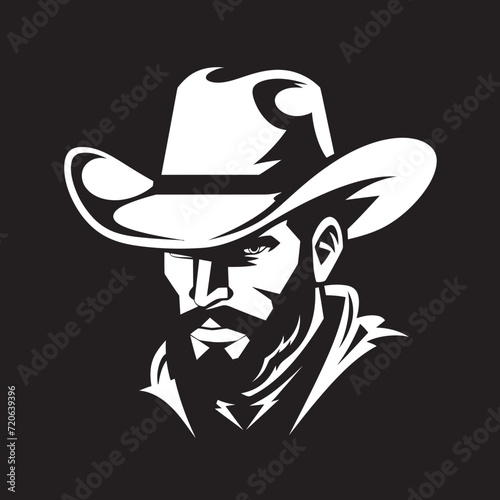 Sheriff Swagger Vector Cowboy Gun Logo Icon Rustler Wrangler Cowboy with Gun Emblem