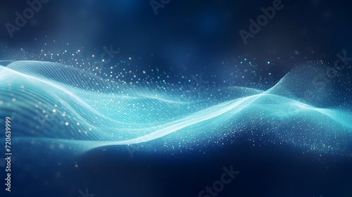 abstract blue color digital particels wave background