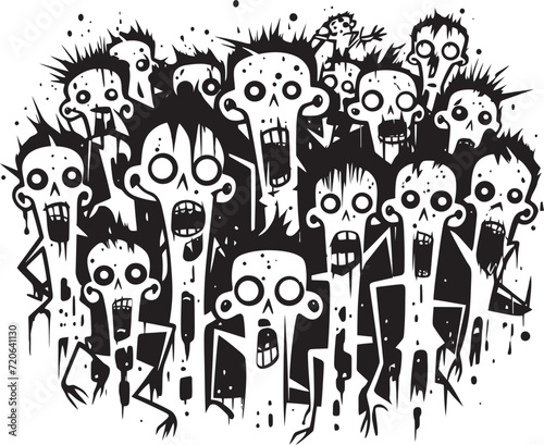 Sketchy Slaughter Vector Icon of Doodle Zombies Zombie Zing Doodle Zombies Group Logo