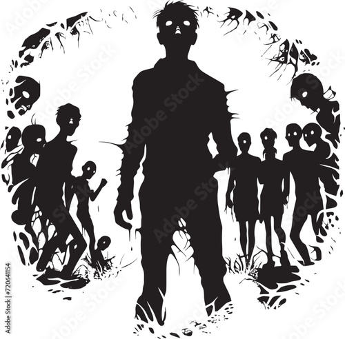 Rotting Rendezvous Doodle Zombies Logo Icon Undead Doodle Delight Zombies Group Vector Design