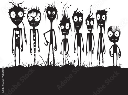 Doodle Apocalypse Zombies Vector Design Element Rotting Rendezvous Doodle Zombies Logo Icon
