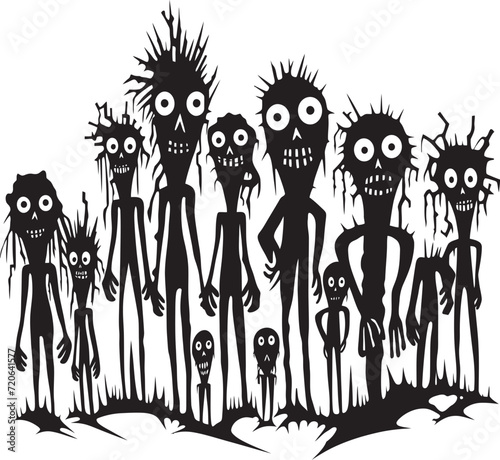 Zombie Zing Doodle Zombies Group Logo Ink Infested Invasion Doodle Zombies Design Element