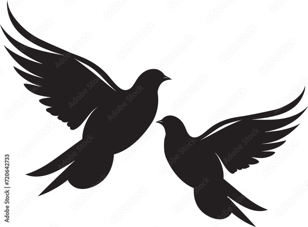 Fluttering Affection Dove Pair Design Element Soulful Soar Vector Icon of a Dove Pair Fluttering Affection Dove Pair Design Element Soulful Soar Vector Icon of a Dove Pair