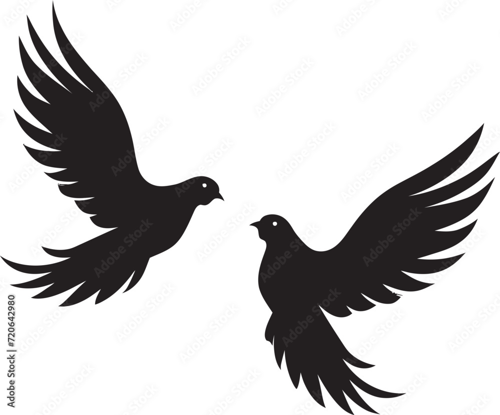 Symbolic Serenity Vector Emblem of a Dove Pair Loving Wings Dove Pair Emblem Design Symbolic Serenity Vector Emblem of a Dove Pair Loving Wings Dove Pair Emblem Design