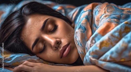 beautiful young woman sleeping in bed  pretty young woman sleeping wraped with a bedsheet  sleeping woman  pretty girl is sleeping