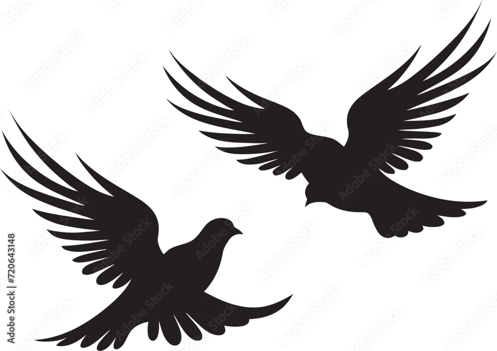 Loving Wings Dove Pair Design Element Eternal Elegance Vector Emblem of a Dove Pair Loving Wings Dove Pair Design Element Eternal Elegance Vector Emblem of a Dove Pair