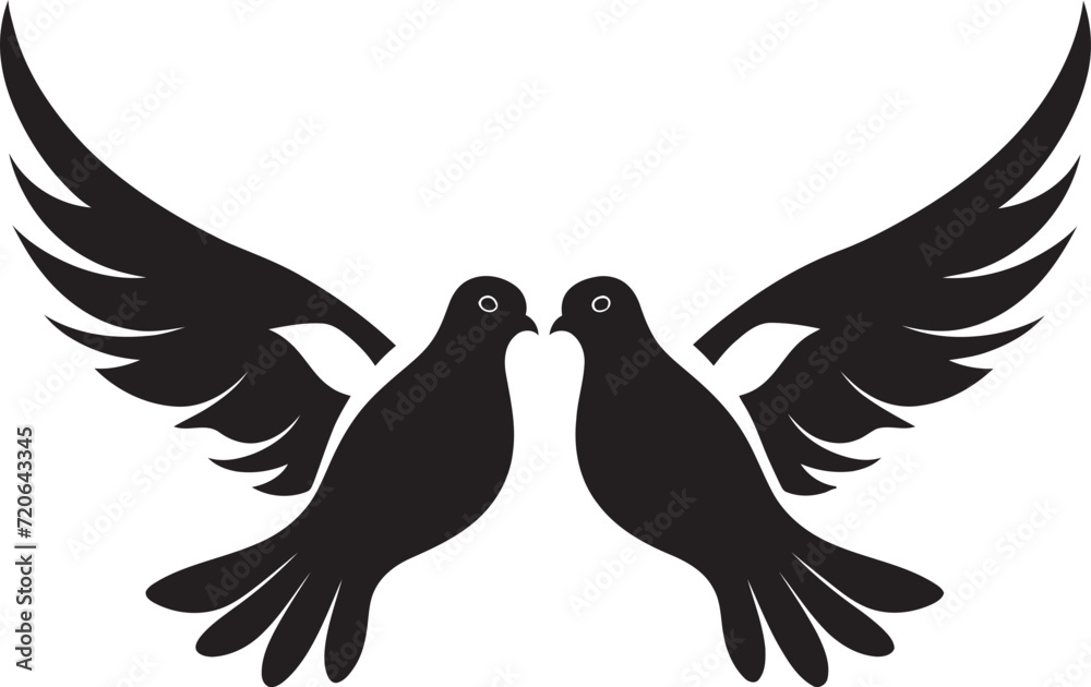 Obraz premium Pair of Peace Vector Logo of a Dove Pair Harmony in Flight Dove Pair Design Element