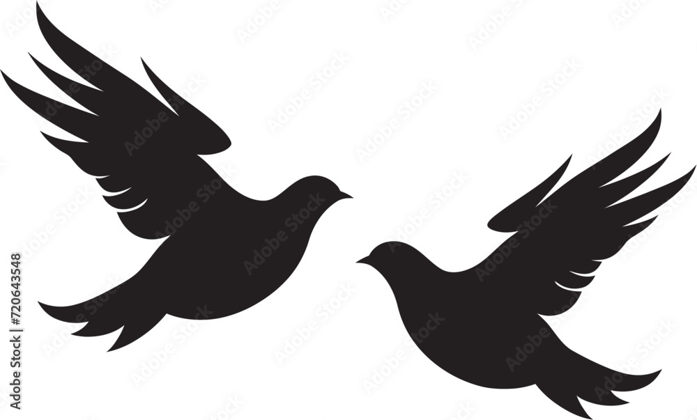 Symbolic Serenity Dove Pair Design Element Pair of Peace Vector Emblem of a Dove Pair Symbolic Serenity Dove Pair Design Element Pair of Peace Vector Emblem of a Dove Pair