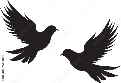 Wallpaper Mural Heavenly Harmony Dove Pair Vector Logo Loving Flight Vector Icon of a Dove Pair Torontodigital.ca