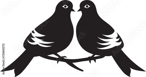 Heavenly Harmony Vector Icon of a Dove Pair Serenade in Flight Dove Pair Design Element