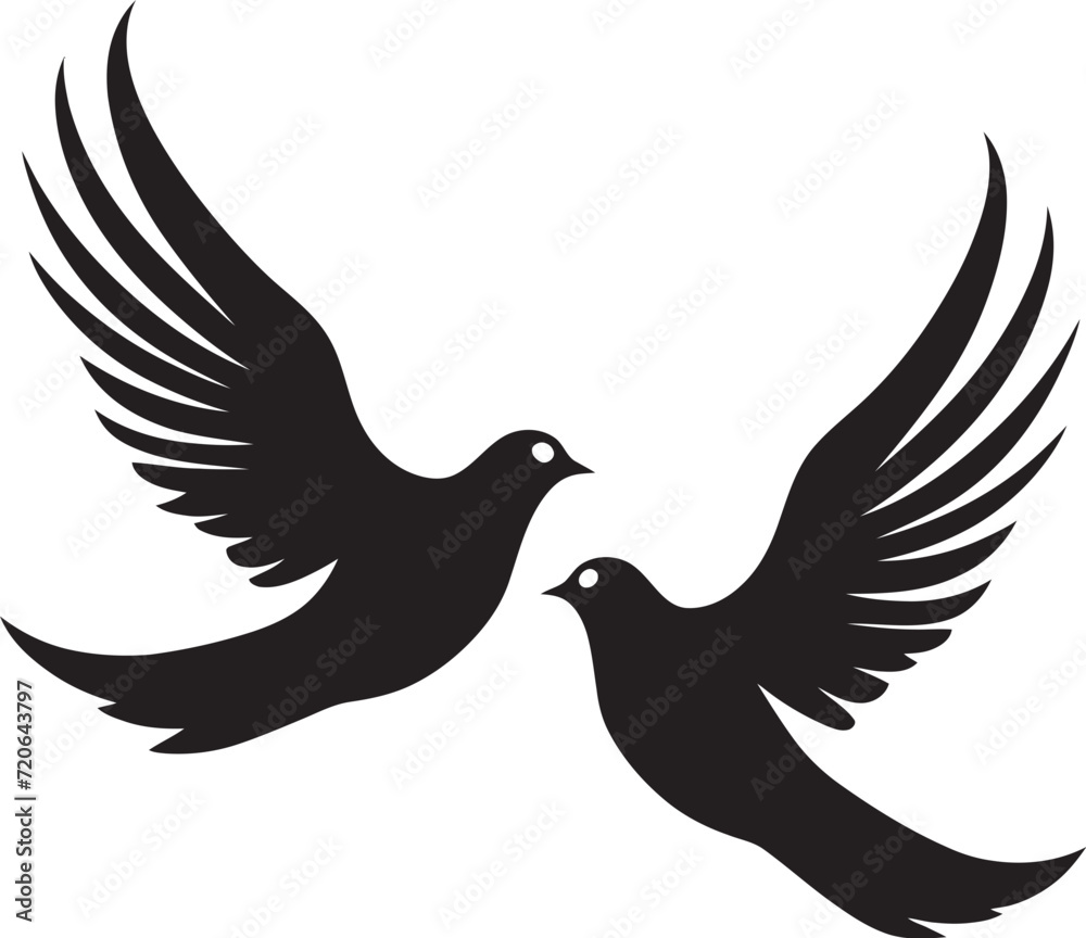 Obraz premium Eternal Elegance Vector Icon of a Dove Pair Soulful Soar Dove Pair Design Element