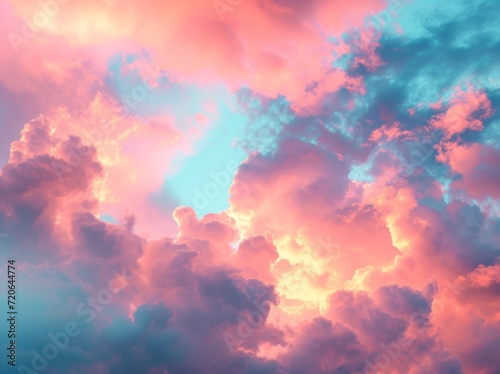 a pink and blue sky in the summer