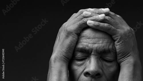 praying to god with black grey background with people stock image stock photo