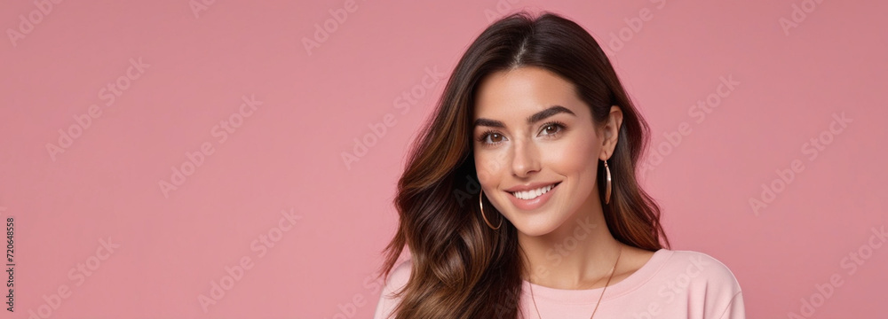 Beautiful good woman nice fashion half body eye contact and space for design Beautiful good woman nice fashion half body eye contact and space for design