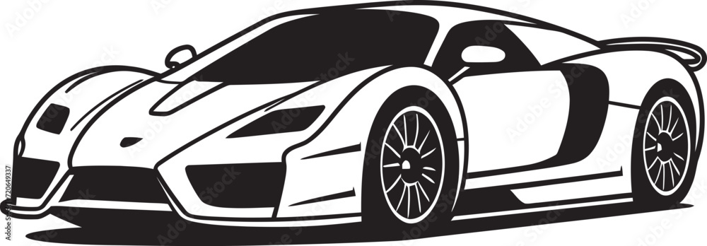 Aerodynamic Allure Vector Logo Design for Sportscar Line Art Drive Dynamics Modern Sportscar Emblematic Element