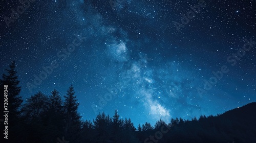 Night sky with many stars. Milky Way background. Banner © Дмитрий Баронин