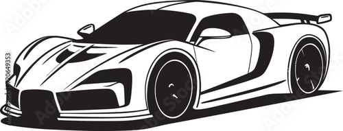 Velocity Vista Vector Icon for Modern Sportscar Sporty Serenity Line Art Emblem for Sportscar Design