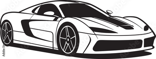 Sporty Serenity Line Art Emblem for Sportscar Design Turbocharged Triumph Modern Sportscar Logo Vector