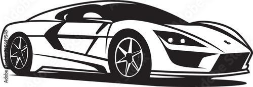 Dynamic Drive Vector Logo Design for Sportscar Line Art Speed Rapture Modern Sports Car Line Art Emblem