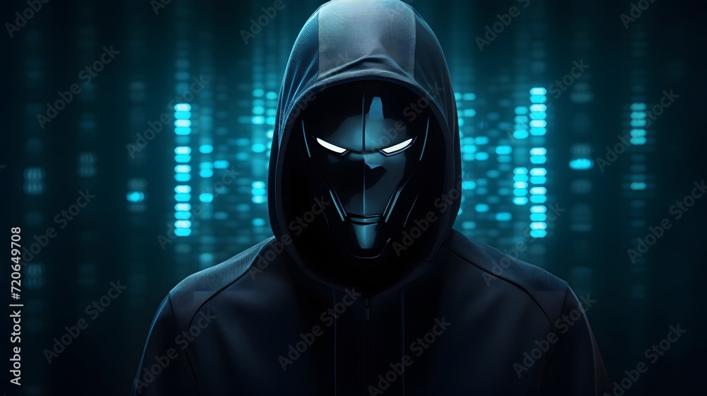Portrait of anonymous robotic hacker Portrait of anonymous robotic hacker