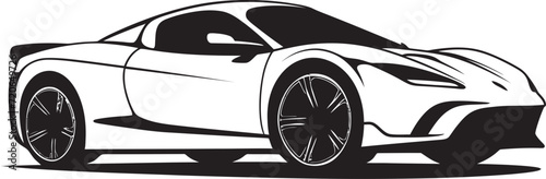 Dynamic Drive Vector Logo Design for Sportscar Line Art Speed Rapture Modern Sports Car Line Art Emblem