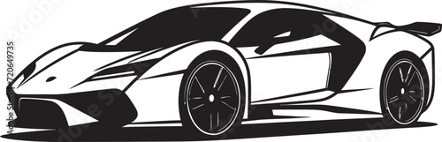 Speed Rapture Modern Sports Car Line Art Emblem Aerodynamic Aesthetics Vector Icon for Sportscar Logo