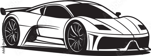 Curves in Motion Line Art Vector Icon for Sportscar Design Precision Performance Modern Sportscar Logo Vector