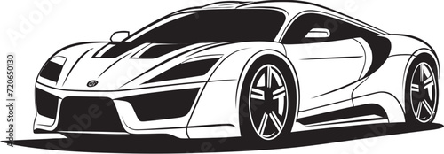 Automotive Elegance Modern Sports Car Emblematic Element Sleek Velocity Line Art Vector Icon for Sportscar Design