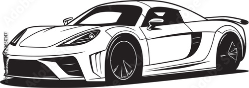 Speed Rapture Modern Sports Car Line Art Emblem Aerodynamic Aesthetics Vector Icon for Sportscar Logo