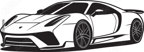 Speed Rapture Modern Sports Car Line Art Vector Icon Dynamic Drive Vector Logo Design for Sportscar Line Art