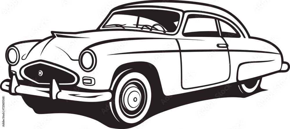 Sketchbook Symphony Vintage Car Doodle Emblematic Design Dapper Drives Emblematic Vector Design for Classic Car Doodle