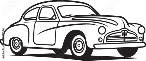 Sketchbook Serenade Iconic Vector Element for Retro Car Classic Canvas Emblematic Element of Vintage Car Doodle
