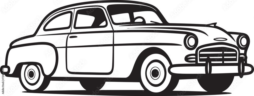Artistic Autonomy Antique Car Emblematic Element Rolling Reminiscence Vintage Car Doodle Logo