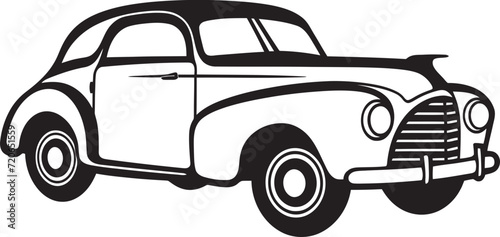 Gentlemans Journey Vintage Auto Emblem Whimsical Wheels Doodle Line Art Logo
