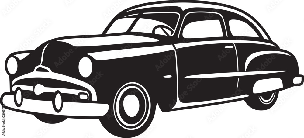 Time Honored Transport Iconic Element of Vintage Car Rustic Rides Revival Emblematic Vector Design for Doodle