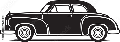 Classic Cruise Vintage Car Doodle Line Art Vector Icon Nostalgic Journey Emblematic Element of Retro Car Design