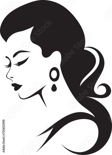 Refined Beauty Emblematic Design for Fashion Sculpted Sophistication Womans Face Vector Logo