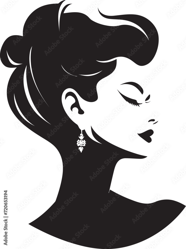 Elegance Unveiled Emblematic Beauty Logo Design Flawless Features Womans Face Vector Element