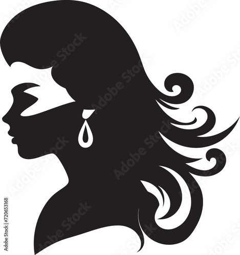 Chic Contours Fashion and Beauty Emblem Icon Divine Essence Vector Logo for Womans Face