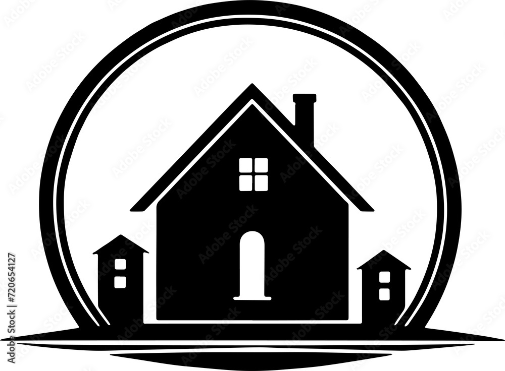 Real estate building or house icon isolated on white background Real estate building or house icon isolated on white background