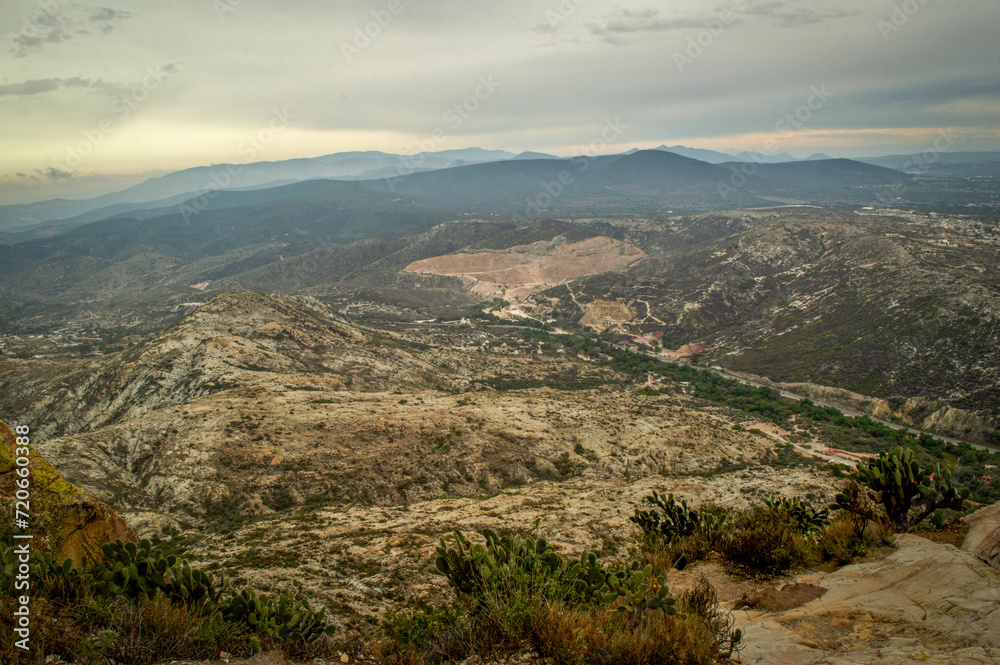 Naklejka premium view from the top of the mountain in peña de bernal queretaro