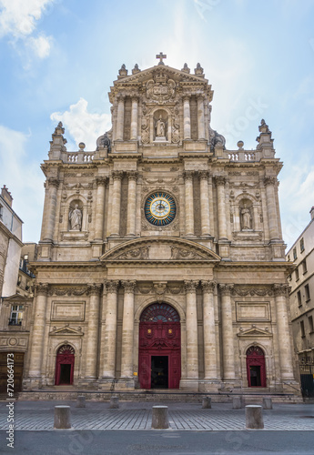 Paris, France. The Church Saint-Paul-Saint-Louis in the Marais quarter, the north facade.