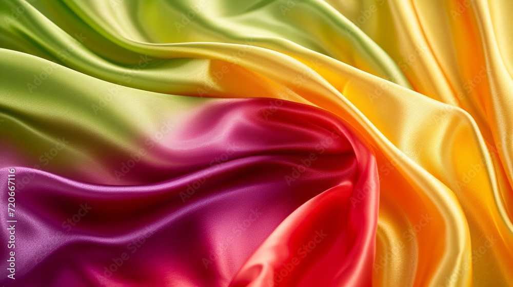 Yellow-green and red-purple silk background 