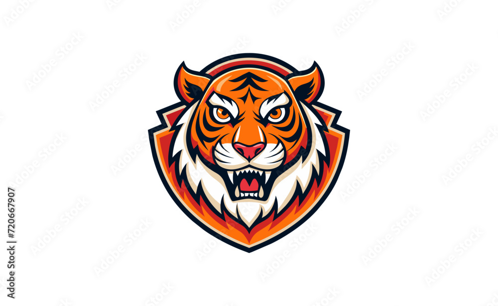 Tiger Mascot Logo, Wild Cat Head Vector Illustration Emblem Design on White Background, animal, black, brand, business, company, creative, graphic, lion, logo, logo template, minimalist, modern logo Tiger Mascot Logo, Wild Cat Head Vector Illustration Emblem Design on White Background, animal, black, brand, business, company, creative, graphic, lion, logo, logo template, minimalist, modern logo
