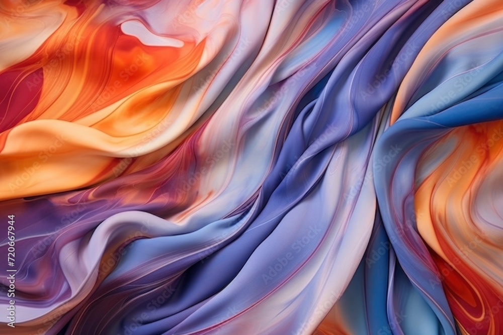 Colorful abstract fluid art, resembling flowing silk fabric.