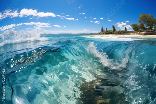 Slika na platnu Surf wave in the ocean, South Island, New Zealand.