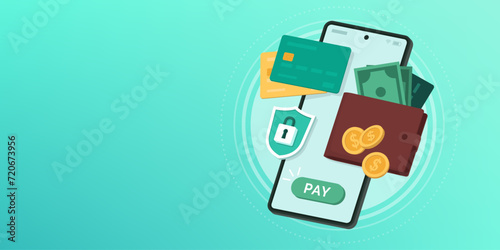 Digital wallet app on smartphone
